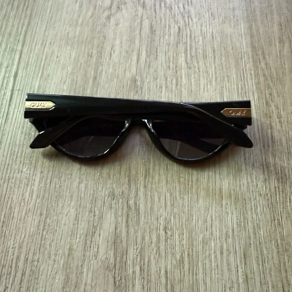 quay australia narrow down black boxy retro y2k Polarized cat eye sunglasses NEW